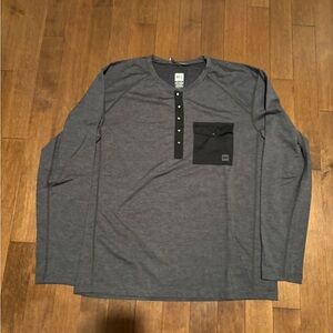 MEC Charcoal Long Sleeve Shirt with Black Pocket